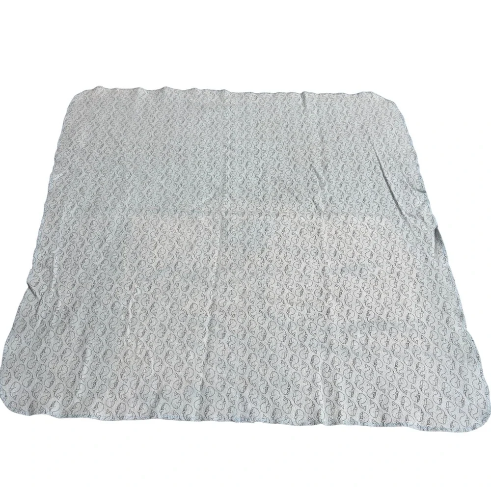 Light Blue Whale Print Baby Receiving Blanket 26x27‎ Nautical Nursery Bedding